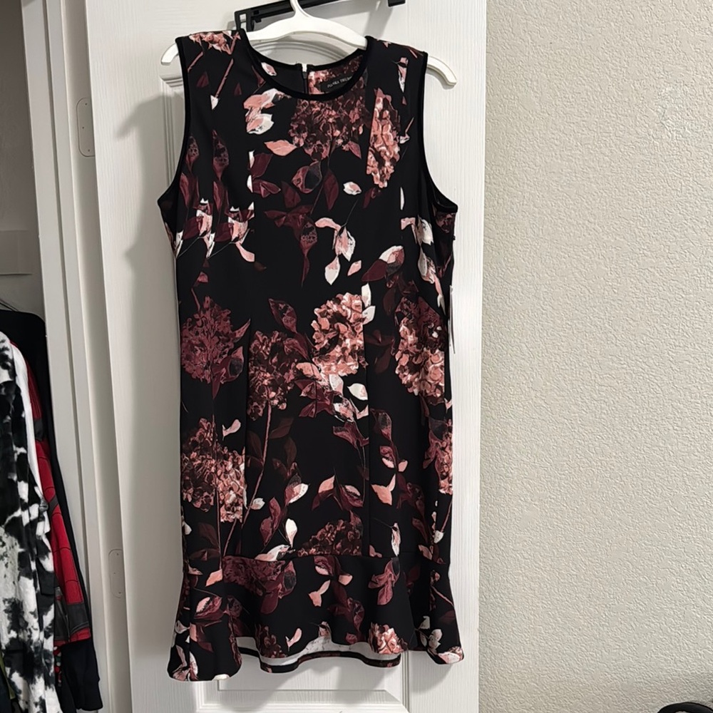 Ivanka Trump Black and Pink Floral Dress